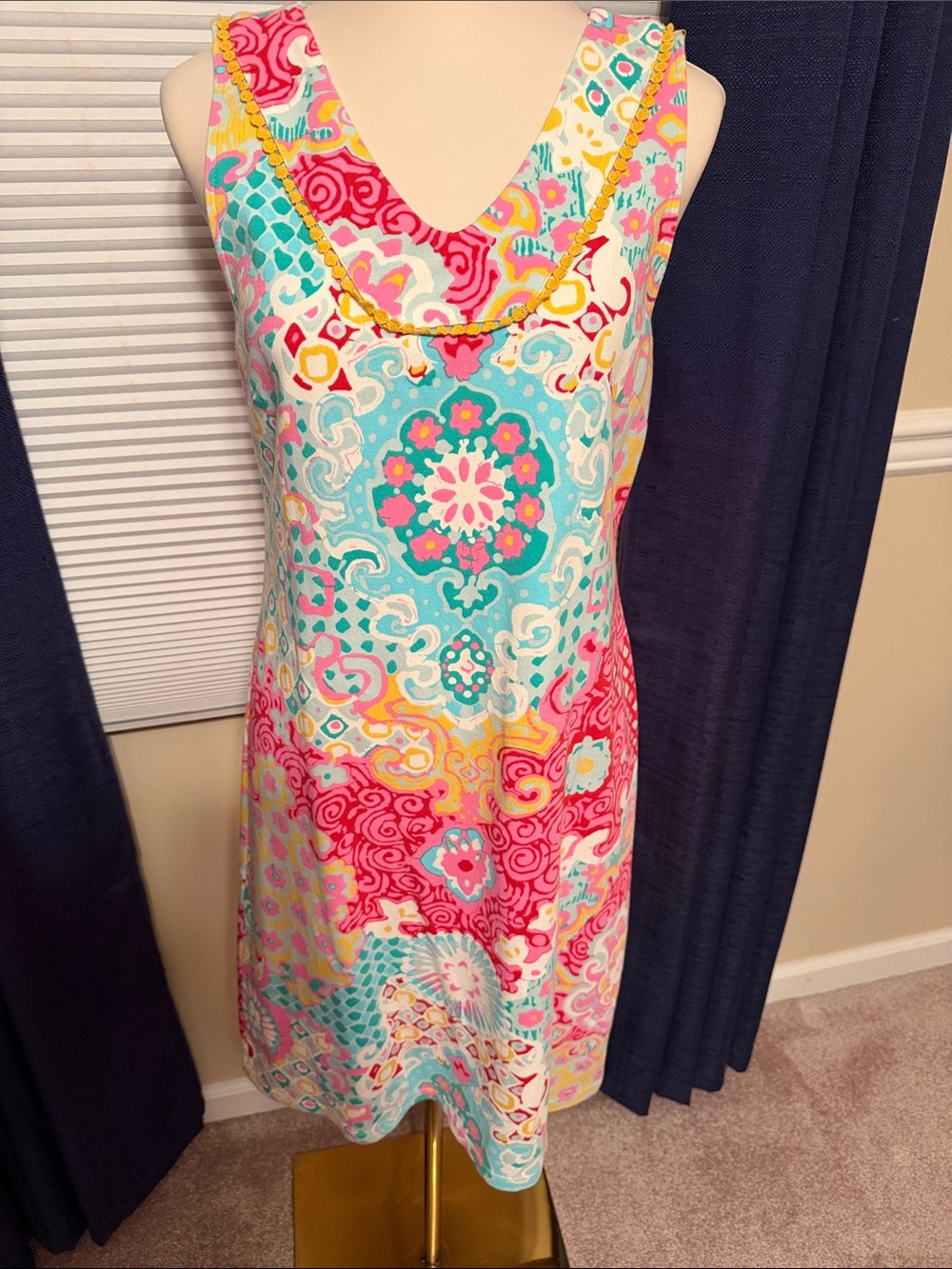 Talbots Multicolor Floral Medallion Sleeveless Dress